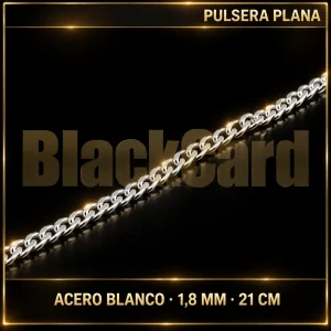 PULSERA PLANA (1.8MM - 21CM) (ACERO BLANCO)