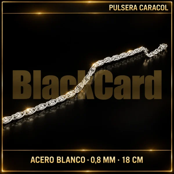 PULSERA CARACOL (0.8MM X 18CM) (ACERO BLANCO)