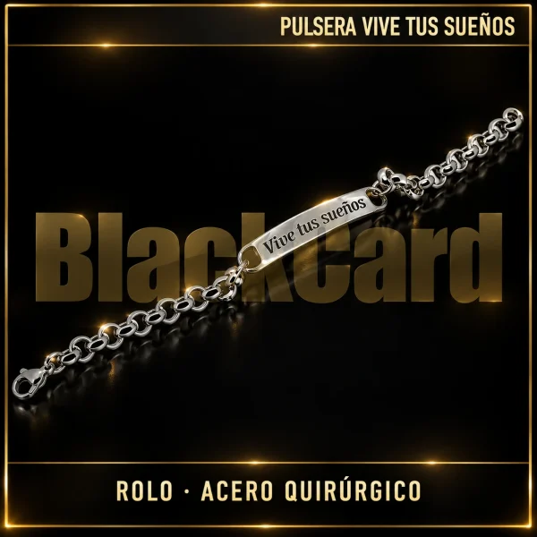 PULSERA FRASE "VIVE TUS SUEÑOS" (ROLO) (A.Q)