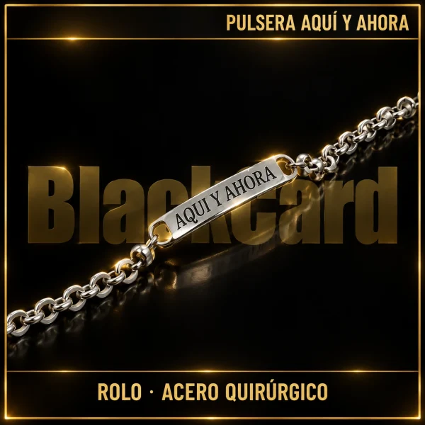 PULSERA FRASE "AQUÍ Y AHORA" (ROLO) (A.Q)