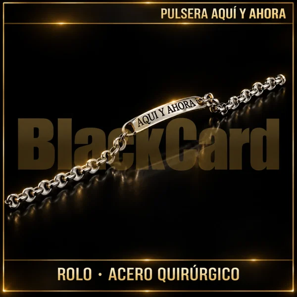 PULSERA FRASE "AQUÍ Y AHORA" (ROLO) (A.Q)