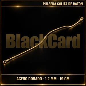 PULSERA COLITA DE RATÓN (1.2MM-19CM) (ACERO DORADO)