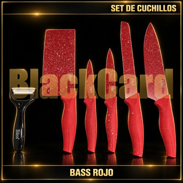SET DE CUCHILLOS BASS ROJO