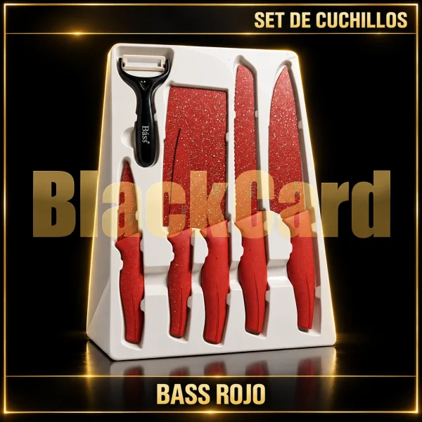 SET DE CUCHILLOS BASS ROJO