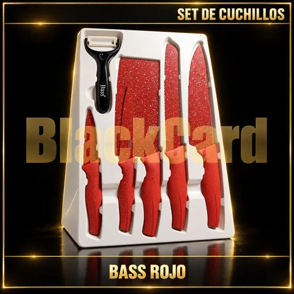 SET DE CUCHILLOS BASS ROJO