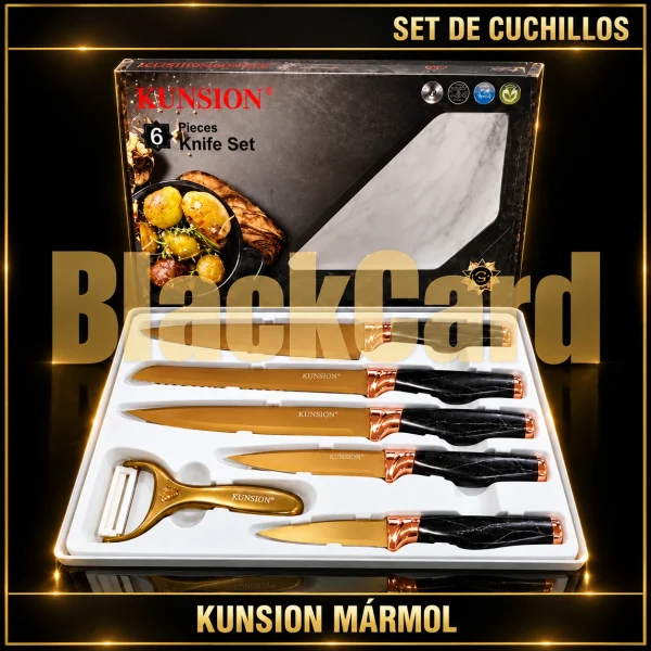 SET DE CUCHILLO LUJO KUNSION MARMOL