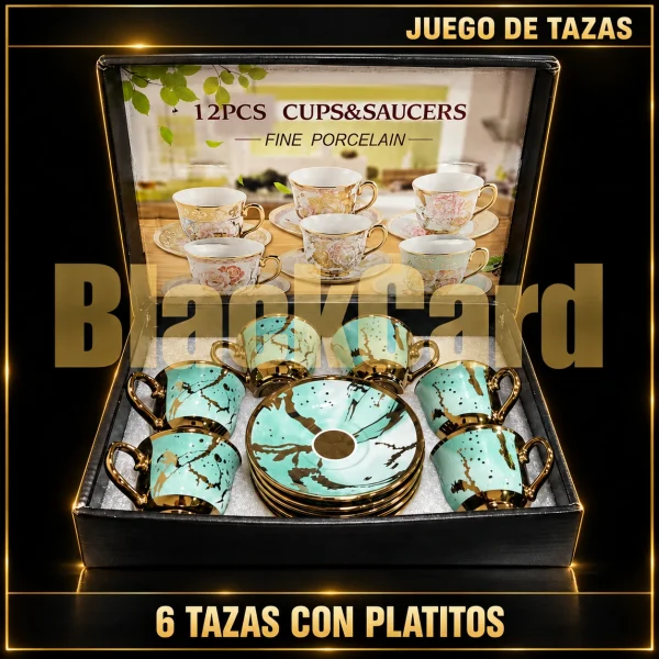 JUEGO DE TAZAS CON PLATITO x 6