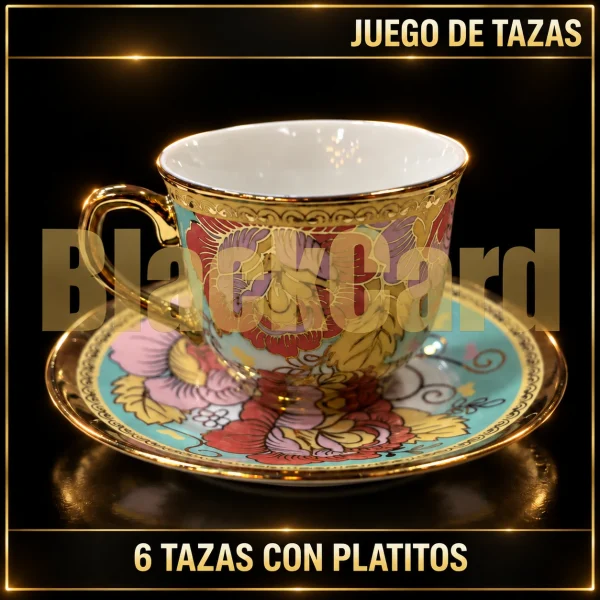 JUEGO DE TAZAS CON PLATITO x 6