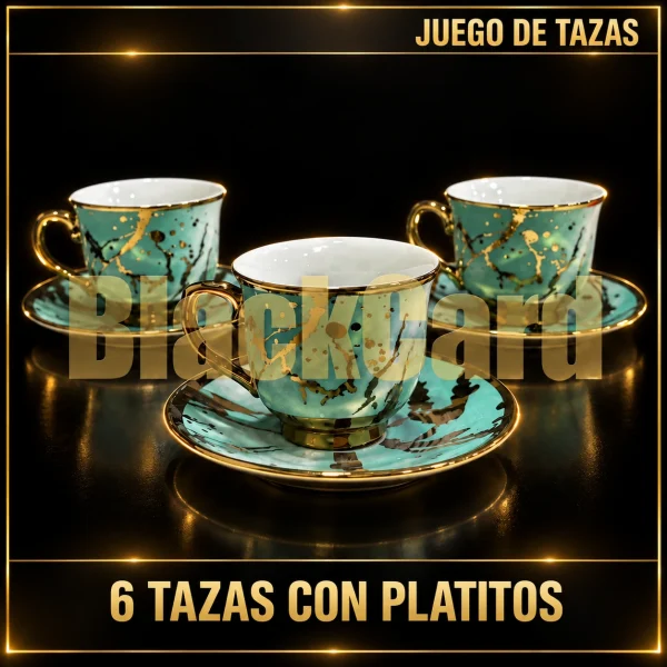 JUEGO DE TAZAS CON PLATITO x 6