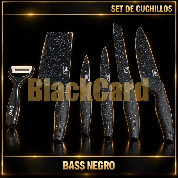 SET DE CUCHILLOS BASS NEGRO