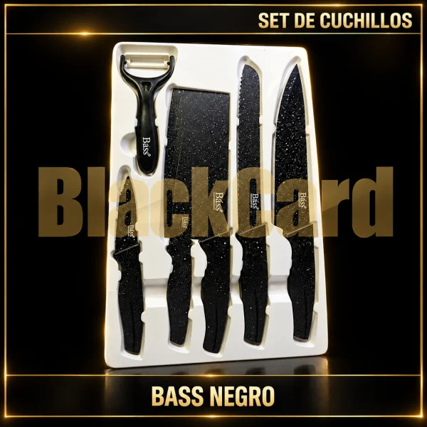 SET DE CUCHILLOS BASS NEGRO