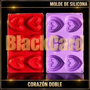 MOLDE SILICONA CORAZON DOBLE