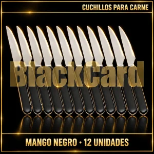 CUCHILLO P/ CARNE X 12 NEGRO BOLSA