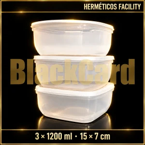 PACK HERMETICO CUADRADO FACILITY 3 X 1200ML 15X7CM