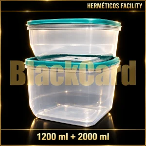 PACK HERMETICO CUADRADO FACILITY 1200+2000ML