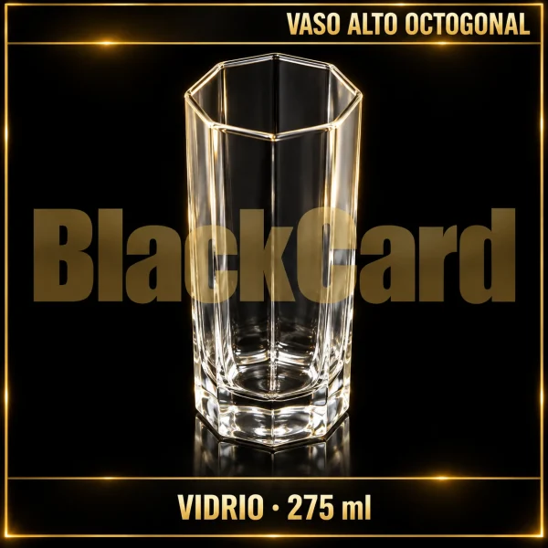 VASO ALTO OCTOGONAL DE VIDRIO 275ML