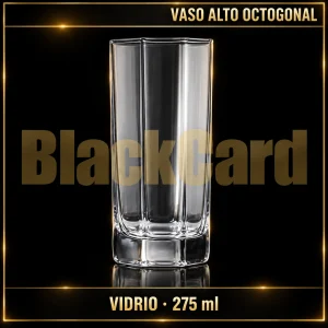 VASO ALTO OCTOGONAL DE VIDRIO 275ML