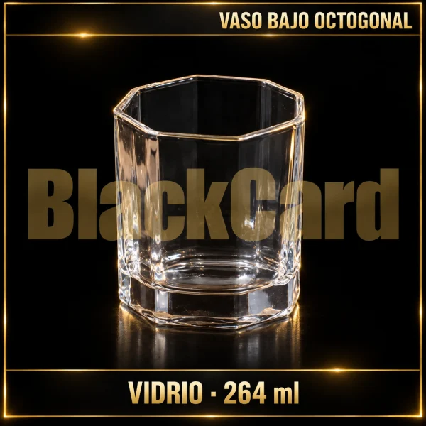 VASO BAJO OCTOGONAL DE VIDRIO 264ML