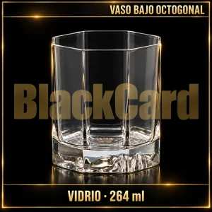 VASO BAJO OCTOGONAL DE VIDRIO 264ML