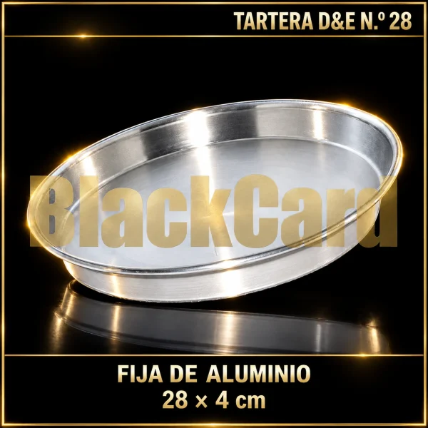 TARTERA FONDO FIJO DE ALUMINIO D&E Nº28 28X4CM