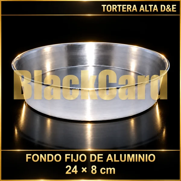 TORTERA ALTA FONDO FIJO DE ALUMINIO D&E 24X8CM