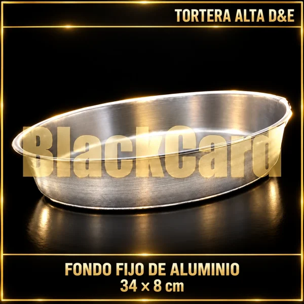 TORTERA ALTA FONDO FIJO DE ALUMINIO D&E 34X8CM