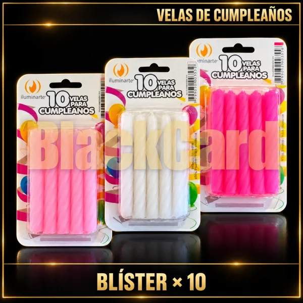 VELAS DE CUMPLEAÑOS BLISTER X10