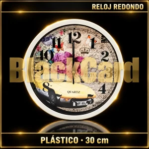 RELOJ REDONDO GRANDE DE PLASTICO 30CM