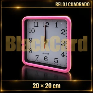 RELOJ COLOR CUADRADO MEDIANO M/COLOR 20X20CM