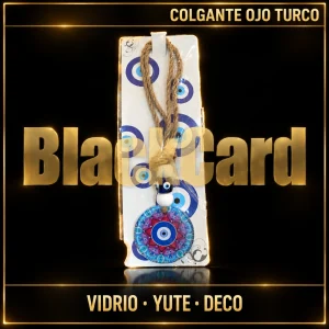 COLGANTE REDONDO YUTE OJO TURCO DE VIDRIO DECO