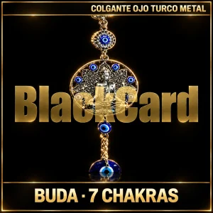 COLGANTE OJO TURCO METAL BUDA 7 CHAKRAS