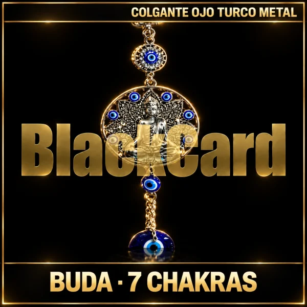COLGANTE OJO TURCO METAL BUDA 7 CHAKRAS