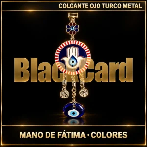 COLGANTE OJO TURCO METAL MANO DE FATIMA COLORES