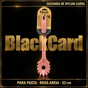 CUCHARA DE NYLON PARA PASTA ROSA AREIA 33CM CAROL