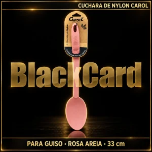 CUCHARA DE NYLON P/ GUISO ROSA AREIA 33CM CAROL