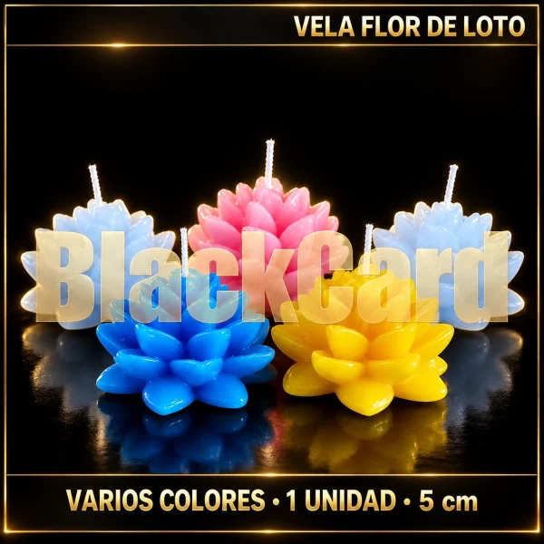 VELA FLOR DE LOTO VARIOS COLORES X1 5CM