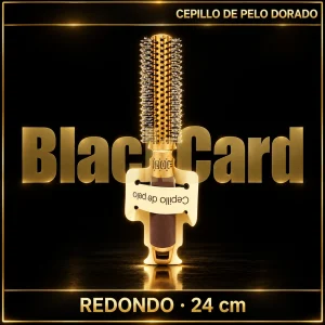 CEPILLO DE PELO DORADO REDONDO 24CM