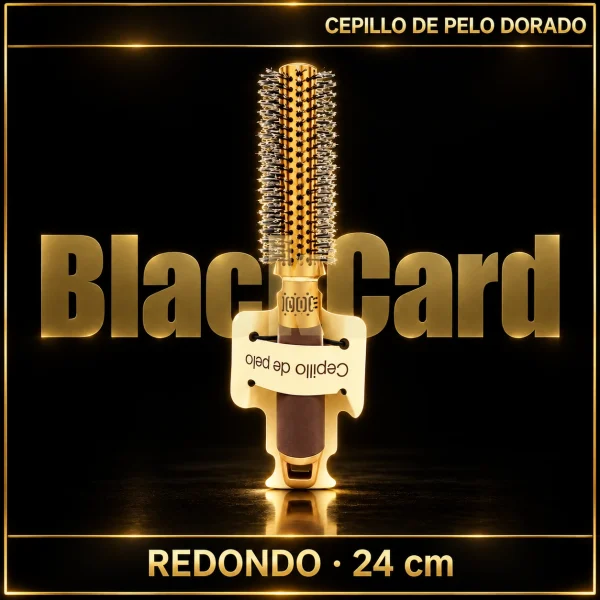 CEPILLO DE PELO DORADO REDONDO 24CM