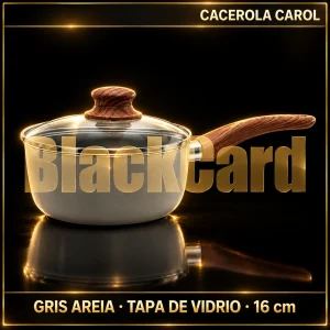 CACEROLA 16 CM C/TAPA DE VIDRIO GRIS AREIA CAROL