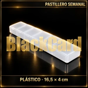 PASTILLERO SEMANAL GRANDE DE PLÁSTICO 16.5X4CM