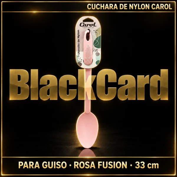 CUCHARA DE NYLON P/ GUISO ROSA FUSION 33CM CAROL