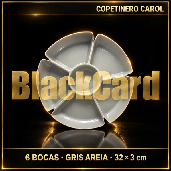 COPETINERO 6 BOCAS GRIS AREIA 32X3CM CAROL