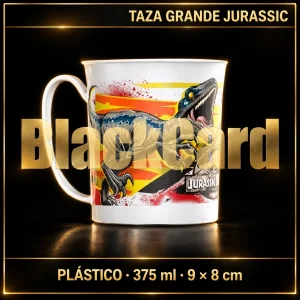 TAZA GRANDE JURASSIC DE PLASTICO 375ML 9X8CM