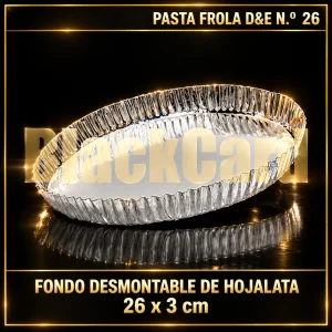 PASTA FROLA FONDO DESMONTABLE DE HOJALATA D&E Nº26 26X3CM