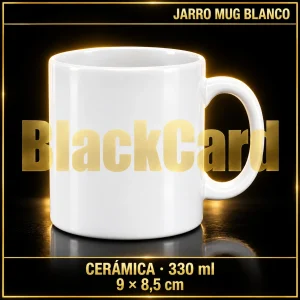 JARRO MUG BLANCO CERAMICA 330ML 9X8.5CM