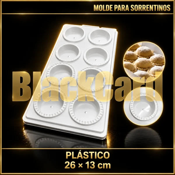 MOLDE PARA SORRENTINOS DE PLASTICO 26X13CM