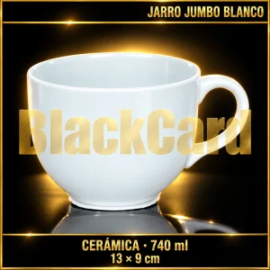 JARRO JUMBO MUG BLANCO DE CERAMICA 740ML 13X9CM