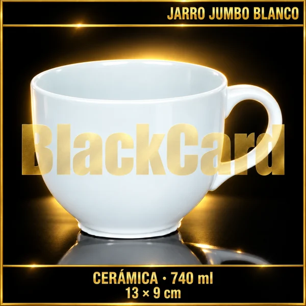 JARRO JUMBO MUG BLANCO DE CERAMICA 740ML 13X9CM