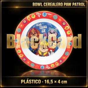 BOWL CEREALERO PAW PATROL DE PLASTICO 16.5X4CM