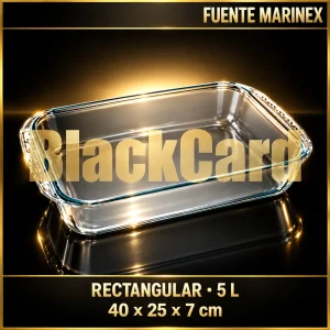 FUENTE RECTANGULAR DE VIDRIO MARINEX 40X25X7CM 5LTS LASAGÑA